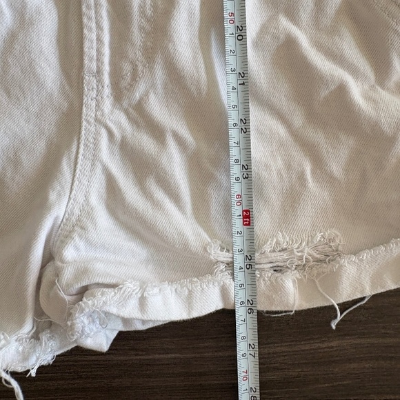 H&M White Denim Jean Distressed Overall Shorts Perfect Summer - Picture 7 of 7